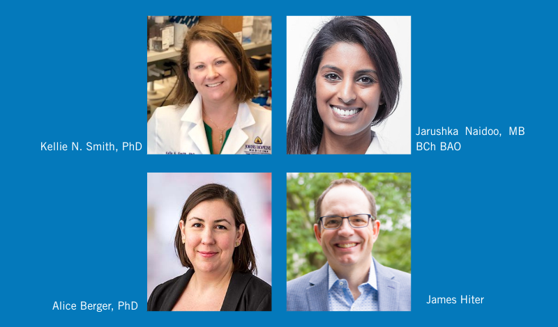 The new members, Kellie N. Smith, PhD; Jarushka Naidoo, MB BCh BAO; Alice Berger, PhD; and James Hiter