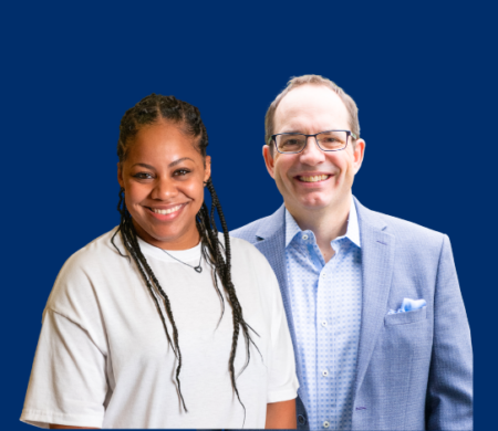 Host James Hiter with Jaymie Knox