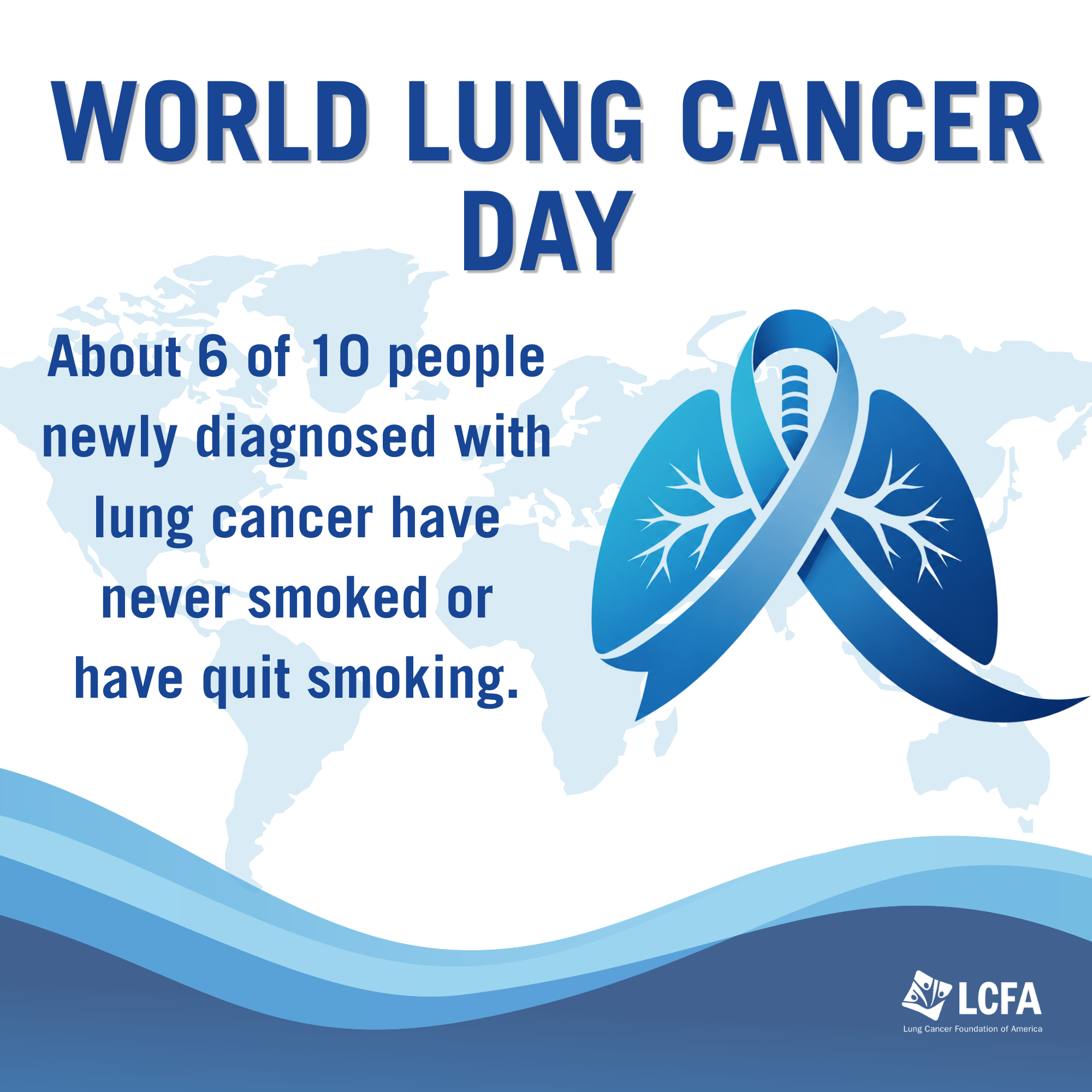 About 6 of 10 newly diagnosed with lung cancer have never smoked or have quit smoking.