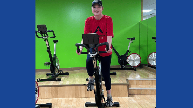 Clara back at spin class
